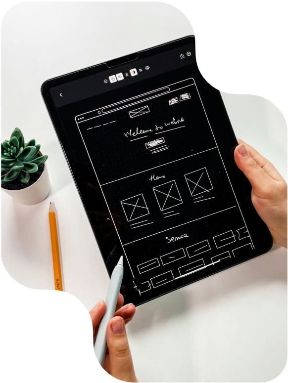 User interface wireframe mockup displaying the layout of a website or application interface.